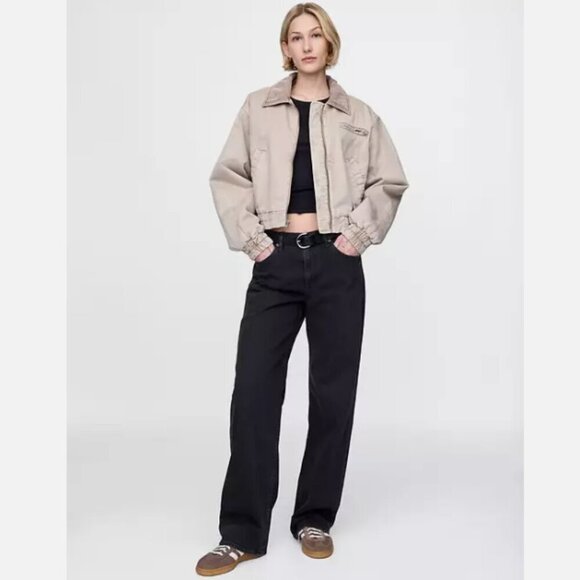 GAP Mid Rise Black Wash 90's Style Loose Straight Jeans Size 25/0 #752100 RT$80 - Picture 1 of 14